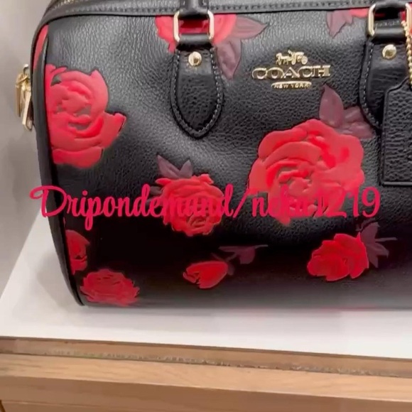 Coach Rowan Large Satchel Bag with Floral Print - Picture 3 of 8